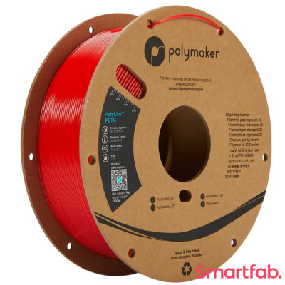 فیلامنت PolyLite PETG رنگ قرمز برند پلی میکر قطر 1.75 میلیمتر وزن 1 کیلوگرم