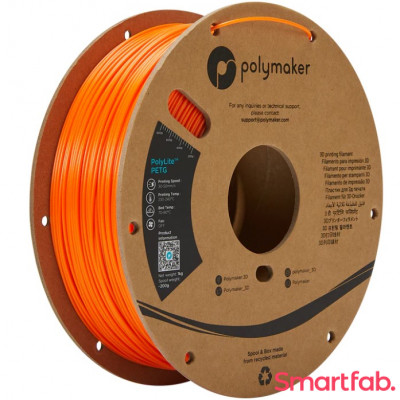 فیلامنت PolyLite PETG رنگ نارنجی برند پلی میکر قطر 1.75 میلیمتر وزن 1 کیلوگرم