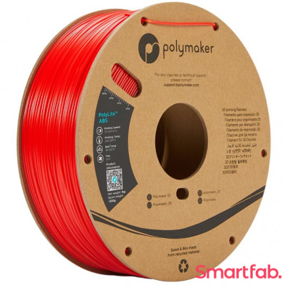فیلامنت PolyLite ABS رنگ قرمز برند پلی میکر قطر 1.75 میلیمتر وزن 1 کیلوگرم