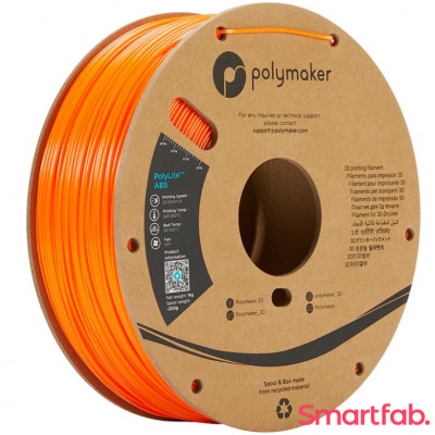 فیلامنت PolyLite ABS رنگ نارنجی برند پلی میکر قطر 1.75 میلیمتر وزن 1 کیلوگرم