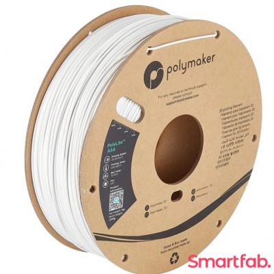 فیلامنت PolyLite ASA رنگ سفید برند پلی میکر قطر 1.75 میلیمتر وزن 1 کیلوگرم