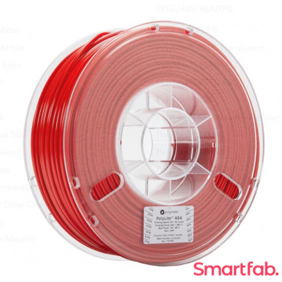 فیلامنت PolyLite ASA رنگ قرمز برند پلی میکر قطر 2.85 میلیمتر وزن 1 کیلوگرم