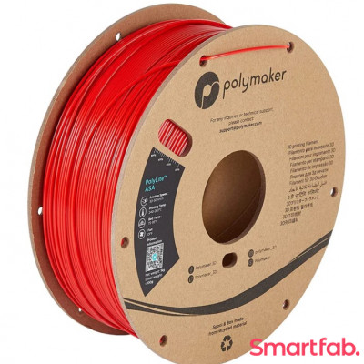 فیلامنت PolyLite ASA رنگ قرمز برند پلی میکر قطر 1.75 میلیمتر وزن 1 کیلوگرم