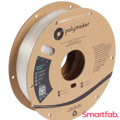 فیلامنت PolyFlex TPU90 شفاف برند پلی میکر قطر 1.75 میلیمتر وزن 750 گرم
