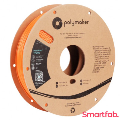 فیلامنت PolyFlex TPU95 رنگ نارنجی برند پلی میکر قطر 1.75 میلیمتر وزن 750 گرم