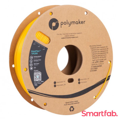 فیلامنت PolyFlex TPU95 رنگ زرد برند پلی میکر قطر 1.75 میلیمتر وزن 750 گرم